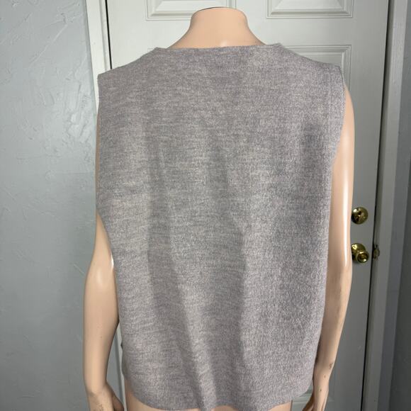 Eileen Fisher Women's Top Sweater Shirt L Cardigan Knit Boiled Wool Vest GG24 - Picture 3 of 6